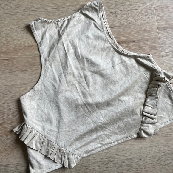 Zara Suede Crop Top - Picture 2 of 4